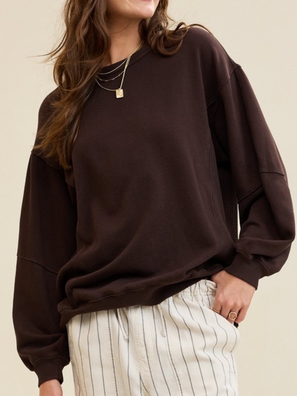 Aerie Très Chic Sweatshirt | Deep Earth
